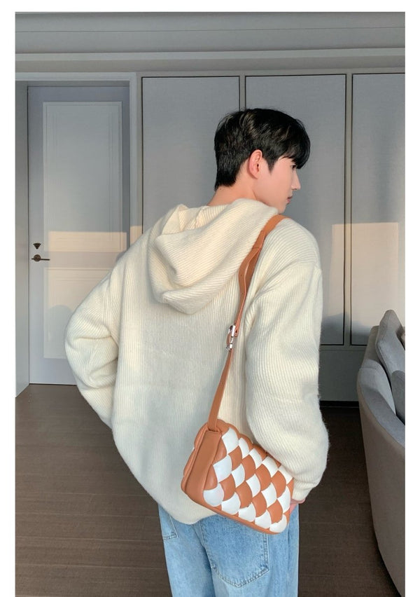 韓国ファッション SELCA-Half zip knit hoodie-mselca2023aw364-07