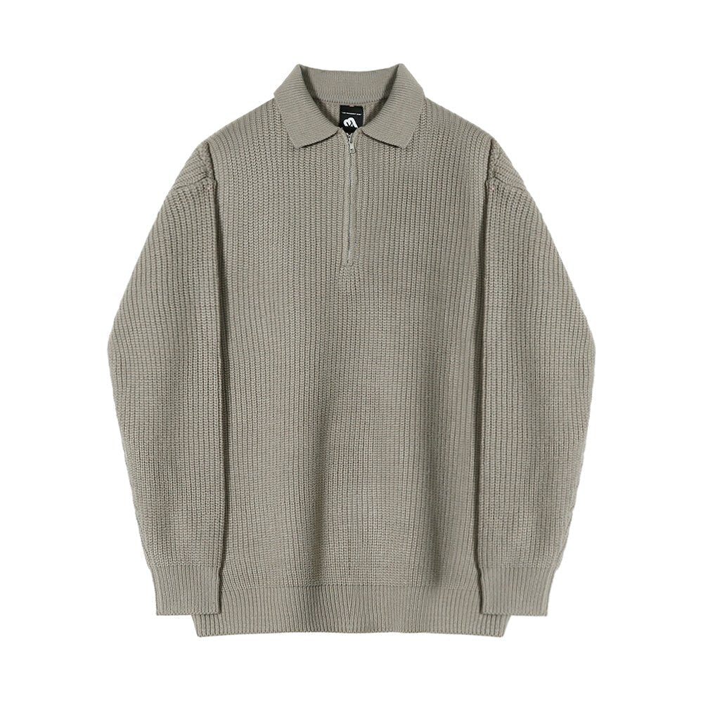 韓国ファッション SELCA-Half zip knit polo sweater-mselca2023aw366-08