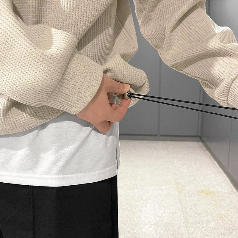 韓国ファッション SELCA-Half zip logo waffle trainer-mselca2023aw368-05