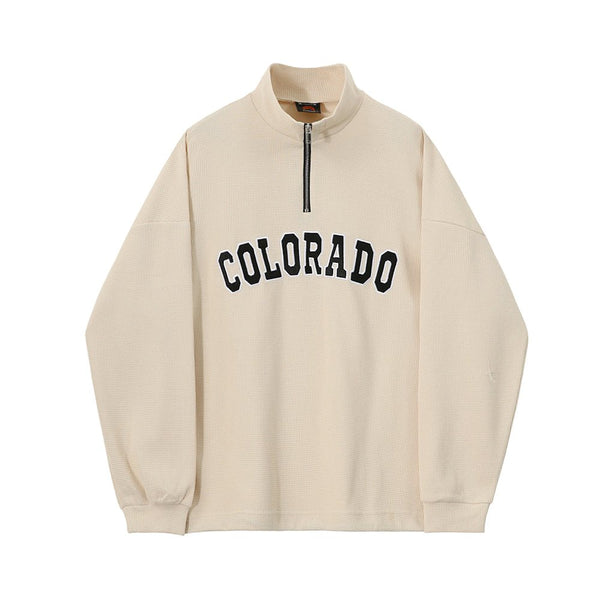 韓国ファッション SELCA-Half zip logo waffle trainer-mselca2023aw368-04