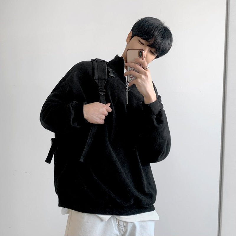 韓国ファッション SELCA-Half zip simple trainer-mselca2023aw370-05