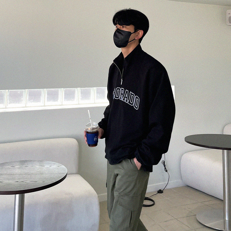 韓国ファッション SELCA-half zip sweater shirt-mselca2023aw373-06