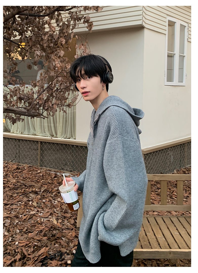 韓国ファッション SELCA-Halfzip semi -long knit-mselca2023aw376-02