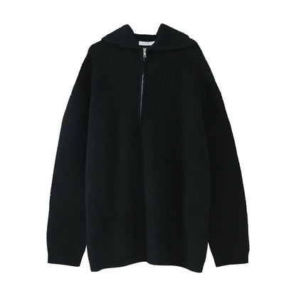 韓国ファッション SELCA-Halfzip semi -long knit-mselca2023aw376-010