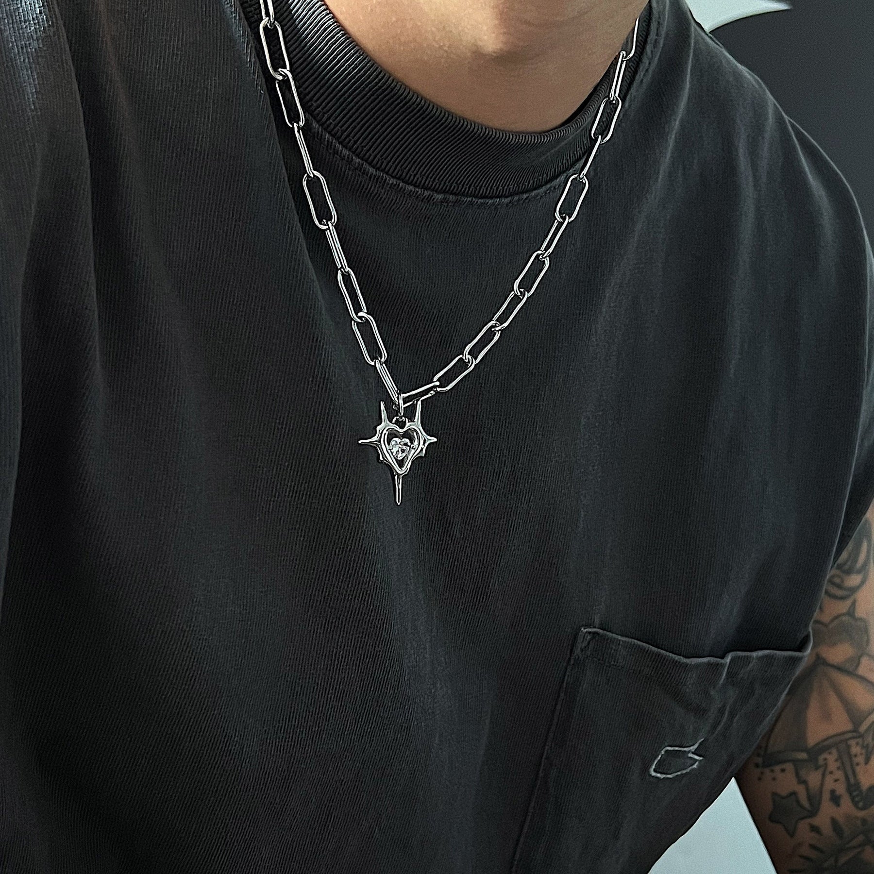 韓国ファッション SELCA-Heart Pendant Necklaces-mselca2023aw379-05