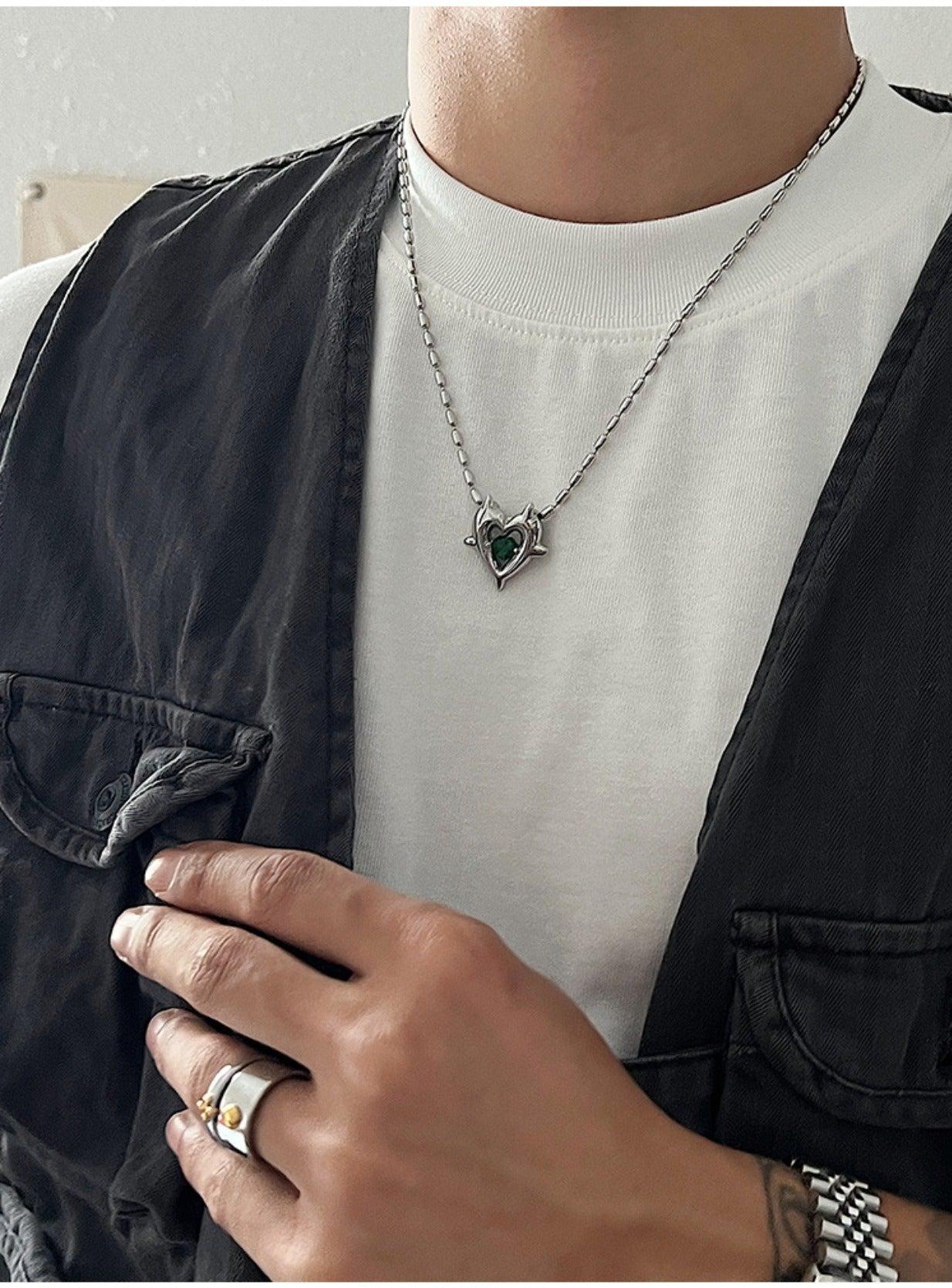 韓国ファッション SELCA-Heart Pendant Necklaces-mselca2023aw379-08