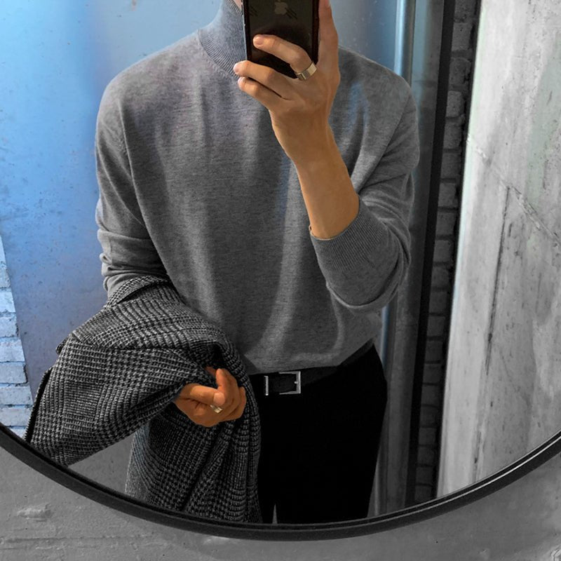 韓国ファッション SELCA-High neck knit-mselca2023aw384-03