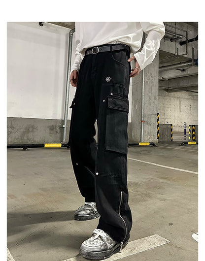 韓国ファッション SELCA-High waist Loosbrack Cargo Pants-mselca2023aw388-06