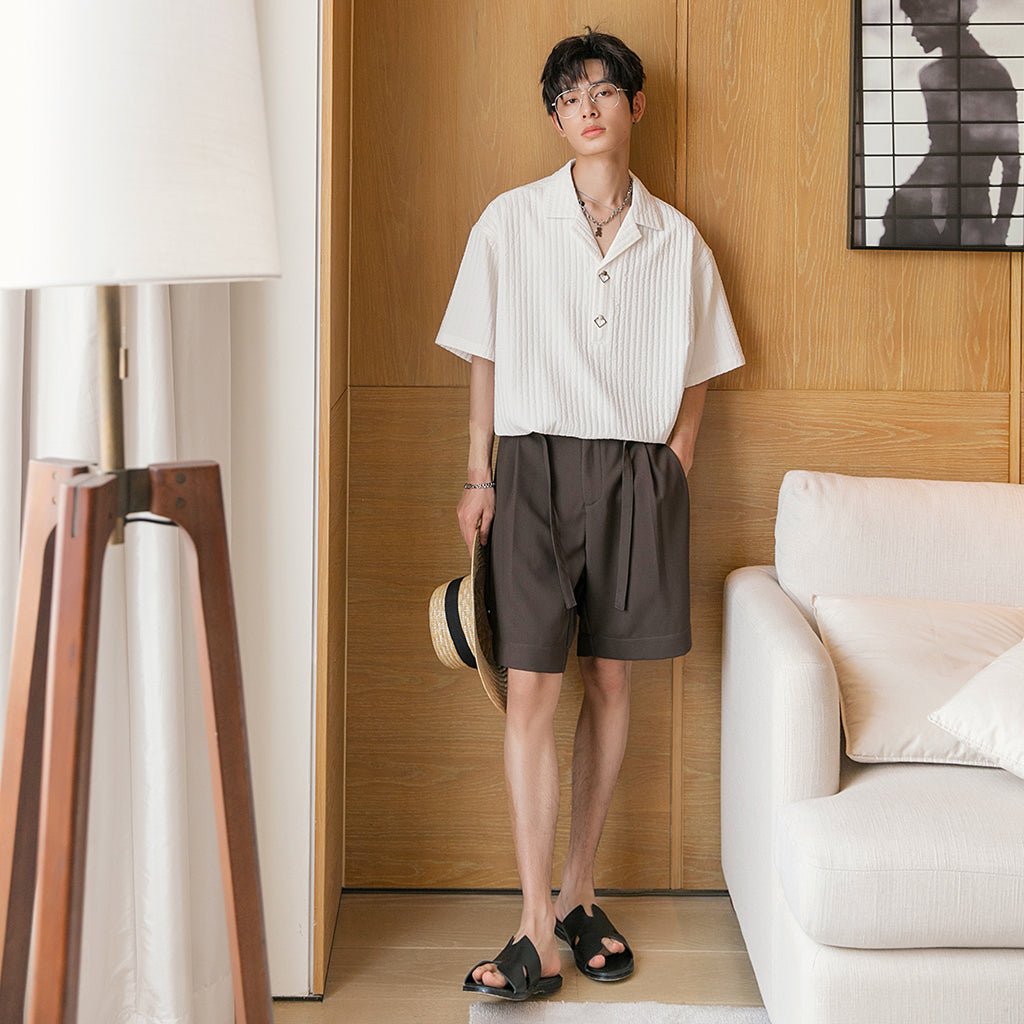 韓国ファッション SELCA-High waist short slacks-mselca2023aw389-02