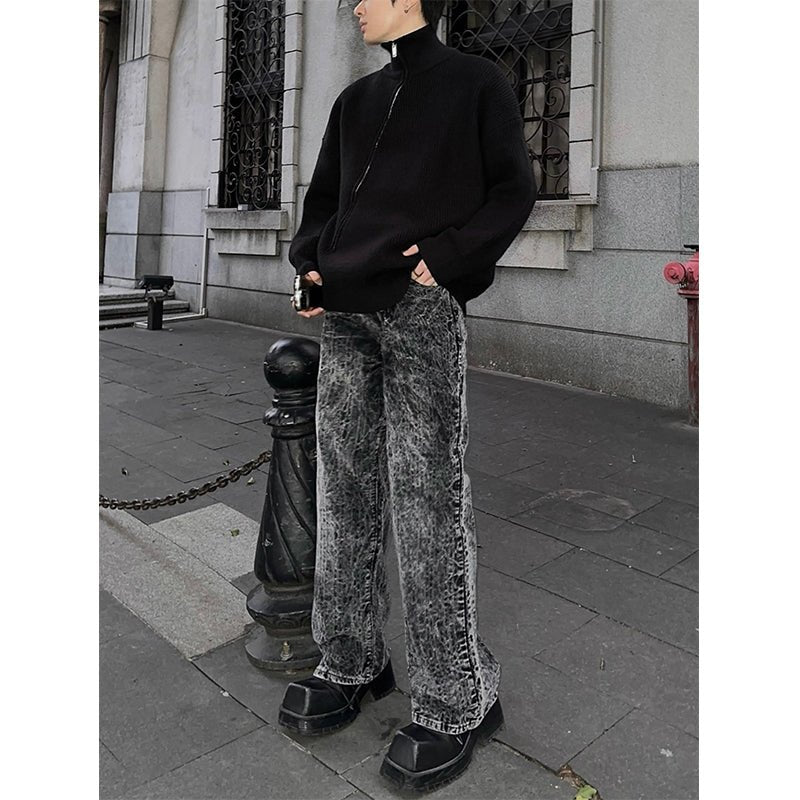 韓国ファッション SELCA-High waist straight denim pants-mselca2023aw391-07