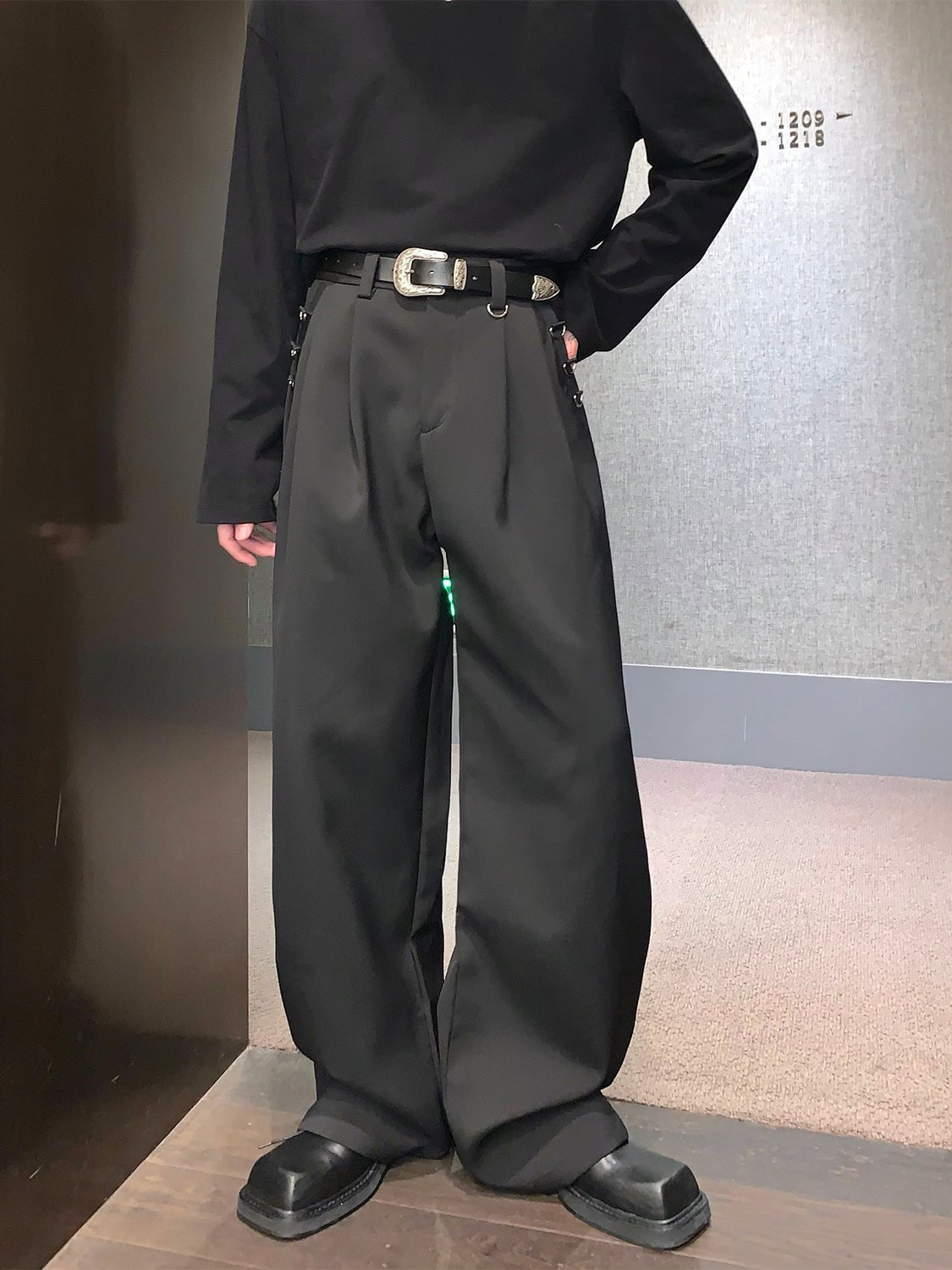 韓国ファッション SELCA-High waist wide pants-mselca2023aw402-03