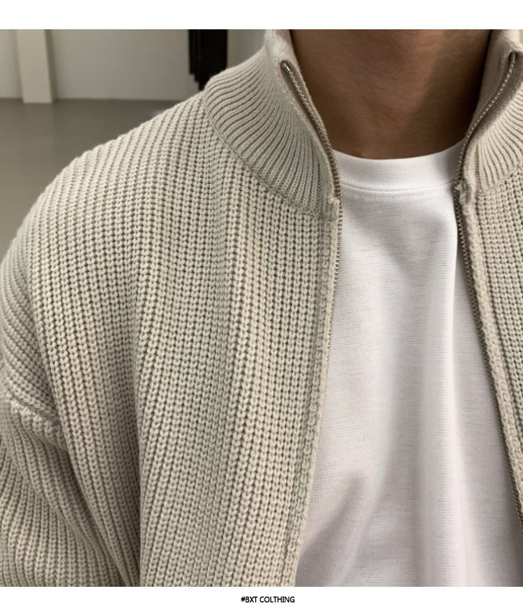 韓国ファッション SELCA-Knit cardigan with zip-mselca2023aw417-06