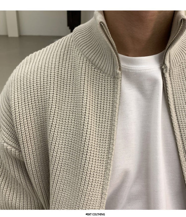 韓国ファッション SELCA-Knit cardigan with zip-mselca2023aw417-06