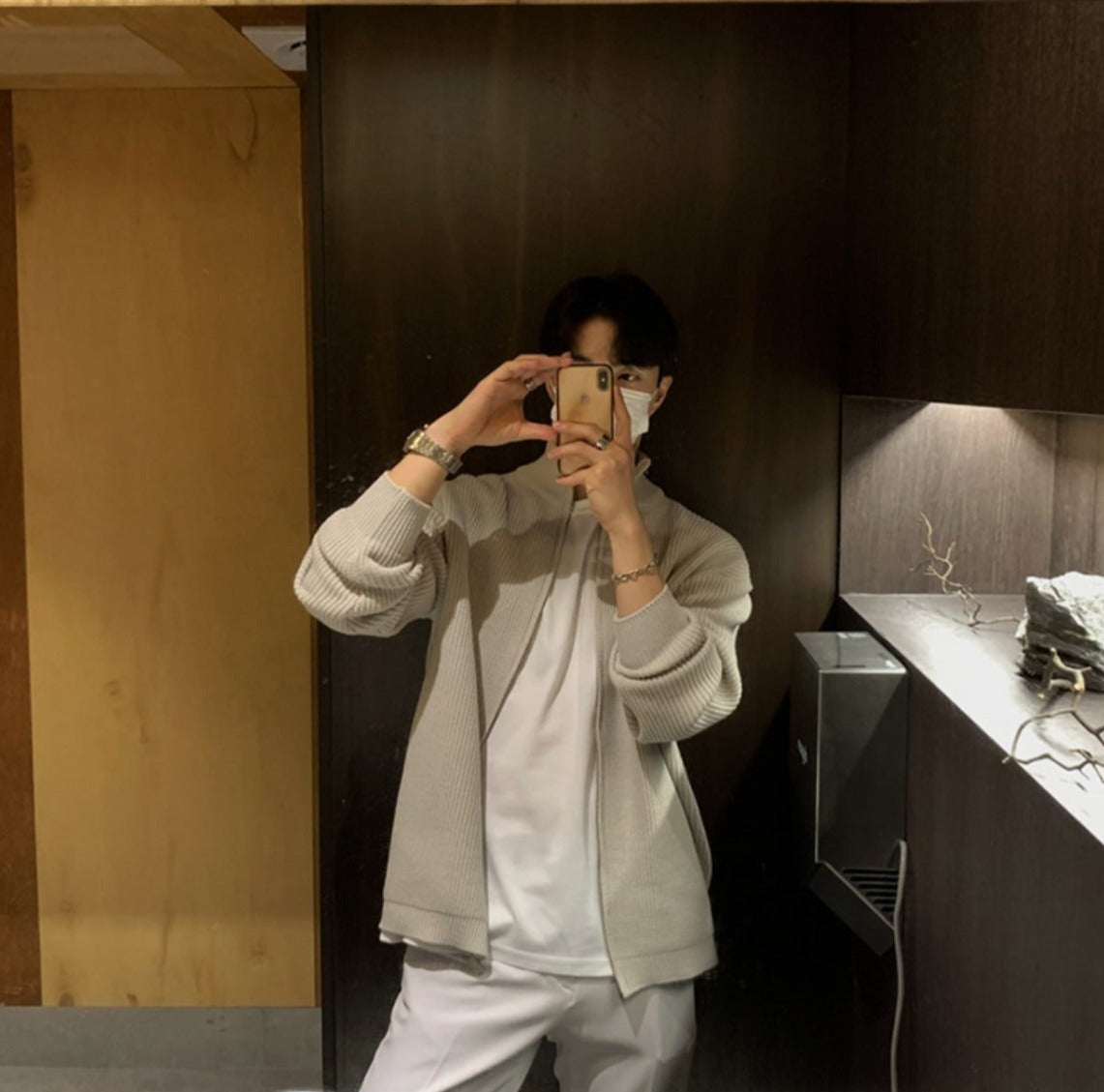 韓国ファッション SELCA-Knit cardigan with zip-mselca2023aw417-09