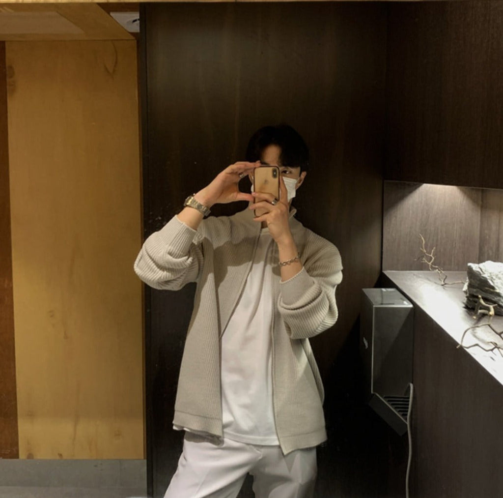 韓国ファッション SELCA-Knit cardigan with zip-mselca2023aw417-09