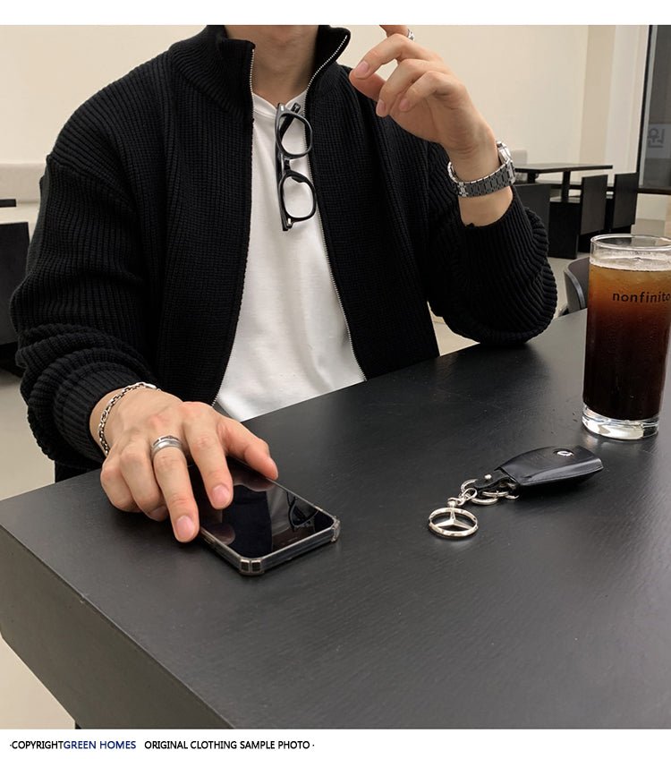 韓国ファッション SELCA-Knit cardigan with zip-mselca2023aw417-05