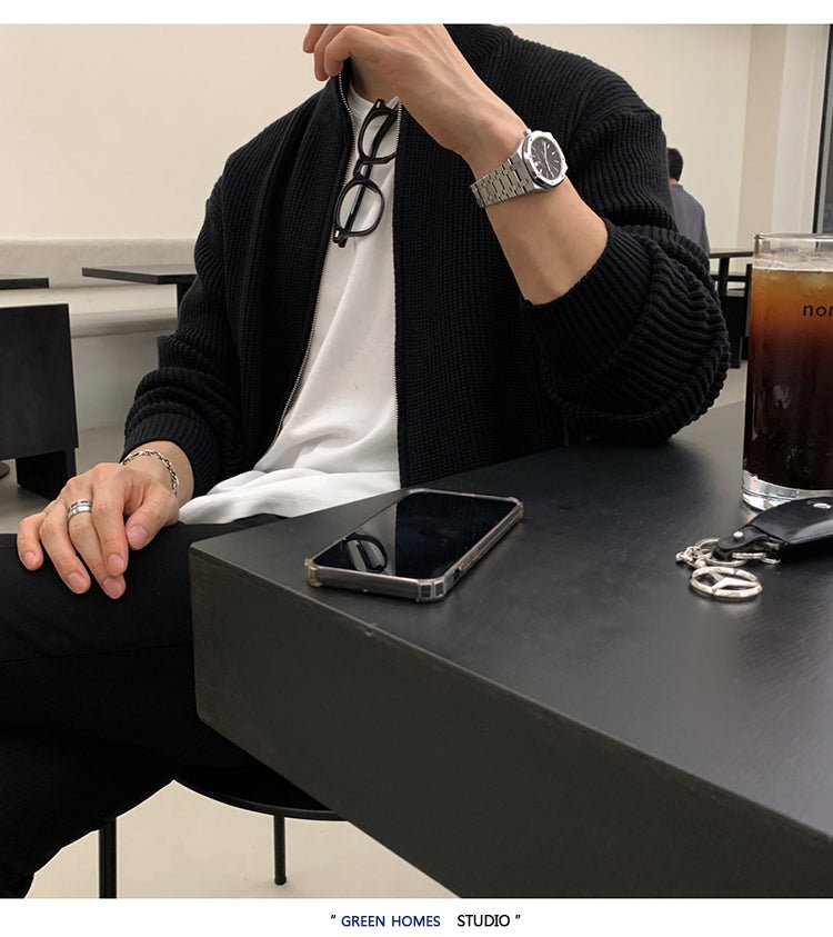 韓国ファッション SELCA-Knit cardigan with zip-mselca2023aw417-011