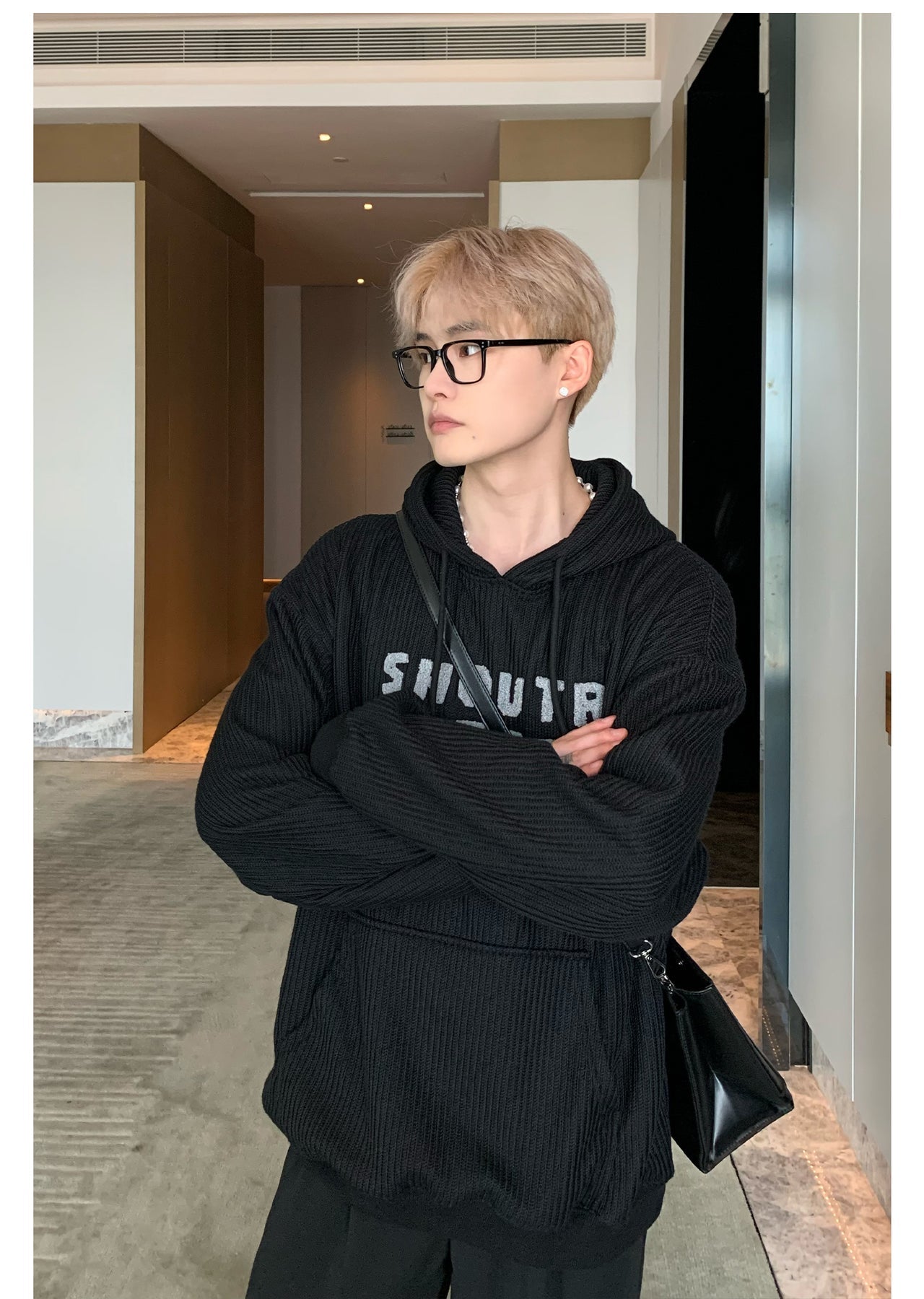 韓国ファッション SELCA-Knit logo hoody or-mselca2023aw418-02