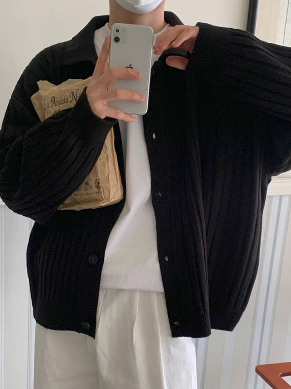 韓国ファッション SELCA-Knit Polo Cardigan-mselca2023aw419-05