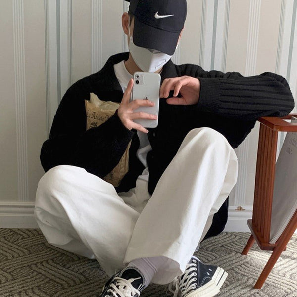 韓国ファッション SELCA-Knit Polo Cardigan-mselca2023aw419-02