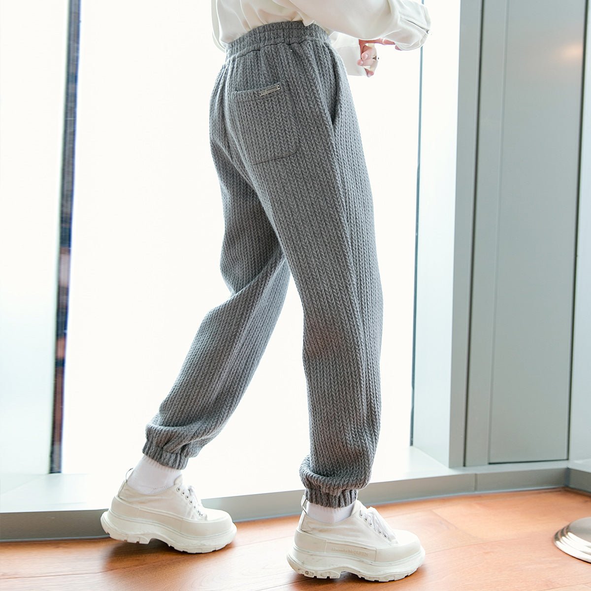 韓国ファッション SELCA-Knit sweat pants-mselca2023aw424-03