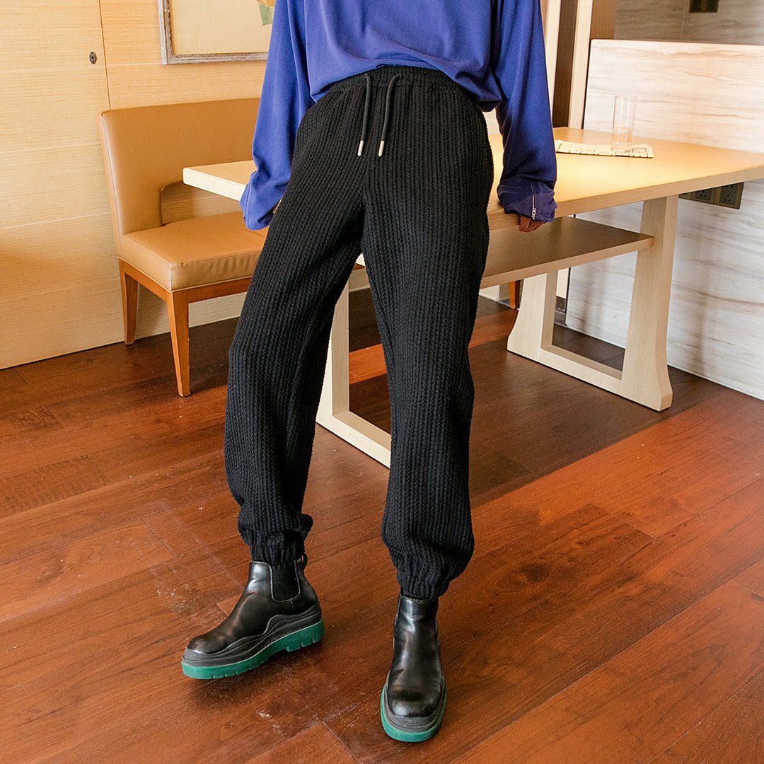 韓国ファッション SELCA-Knit sweat pants-mselca2023aw424-04