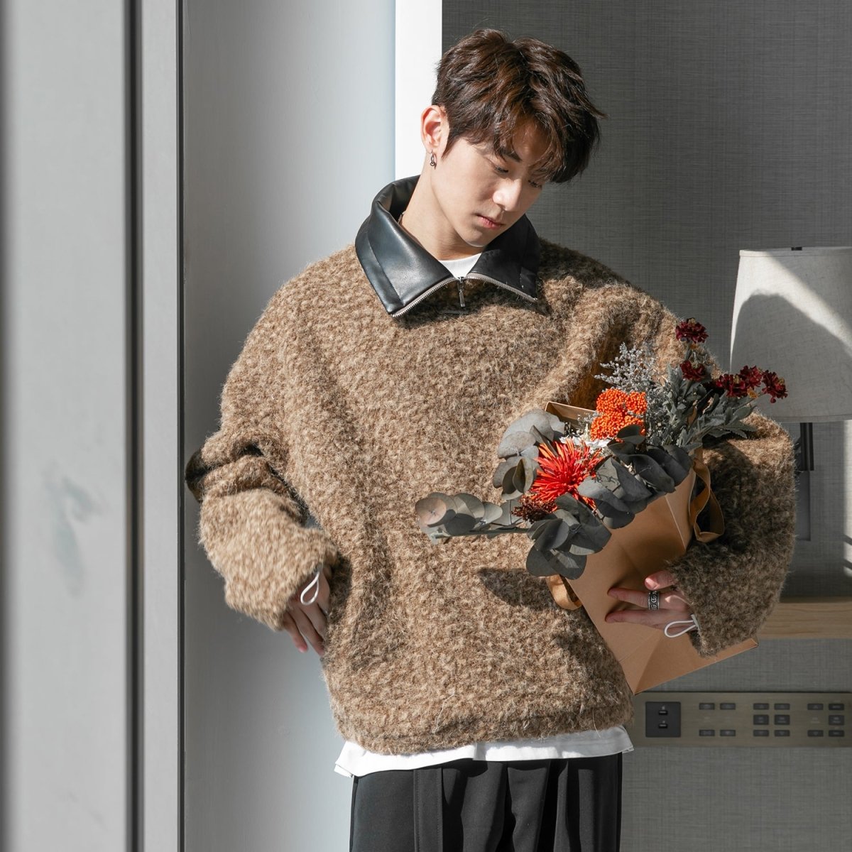 韓国ファッション SELCA-Knit sweat pullover-mselca2023aw425-01