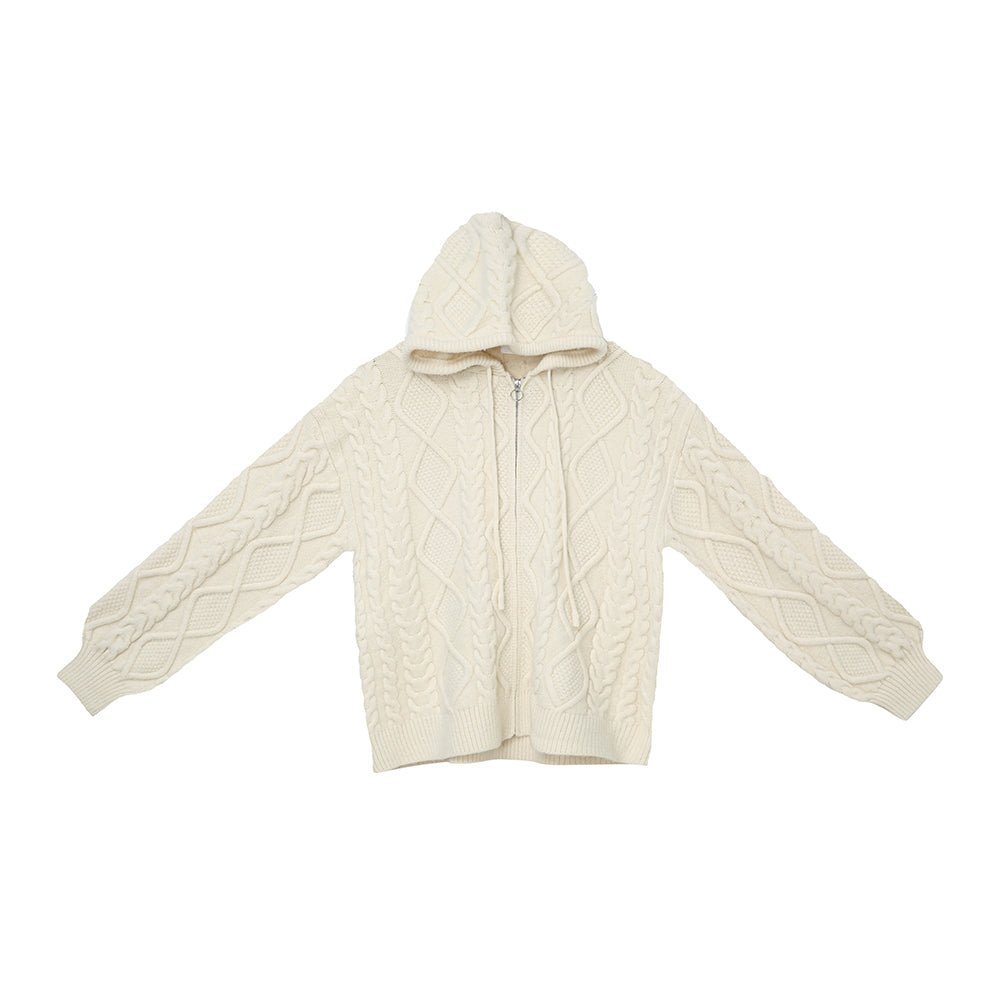 韓国ファッション SELCA-Knit zipper hoodie-mselca2023aw426-012