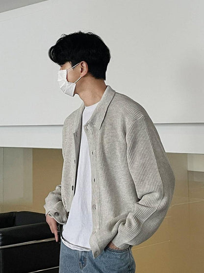 韓国ファッション SELCA-Lapel Button-down Knitted Cardigan-mselca2023aw431-07