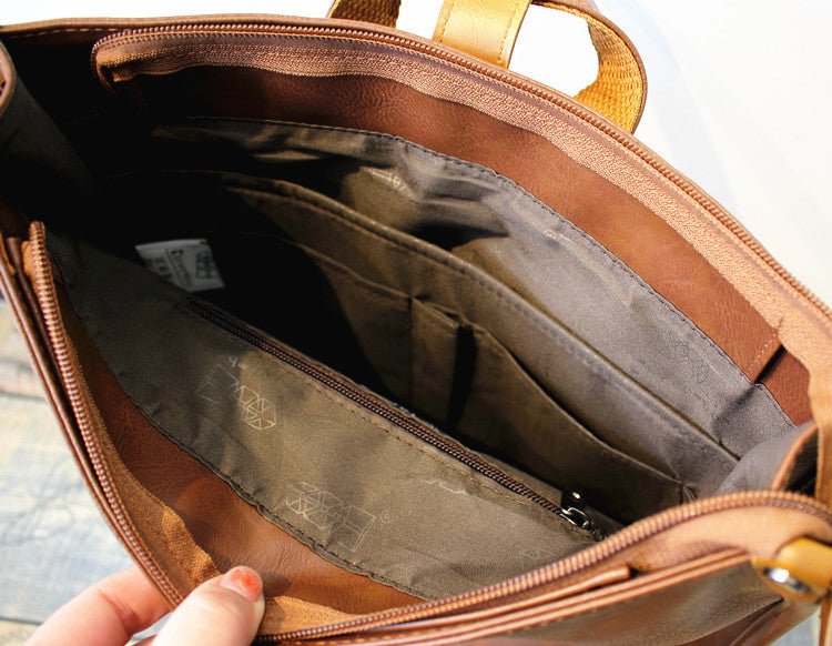 韓国ファッション SELCA-Large -capacity leather backpack-mselca2023aw433-09