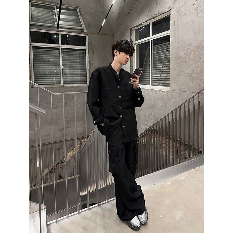 韓国ファッション SELCA-Black Car Goopants-mselca2023aw43-03