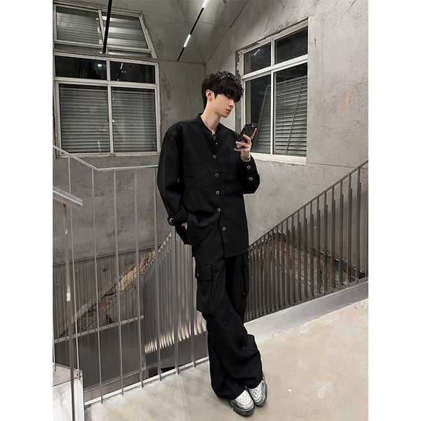 韓国ファッション SELCA-Black Car Goopants-mselca2023aw43-03