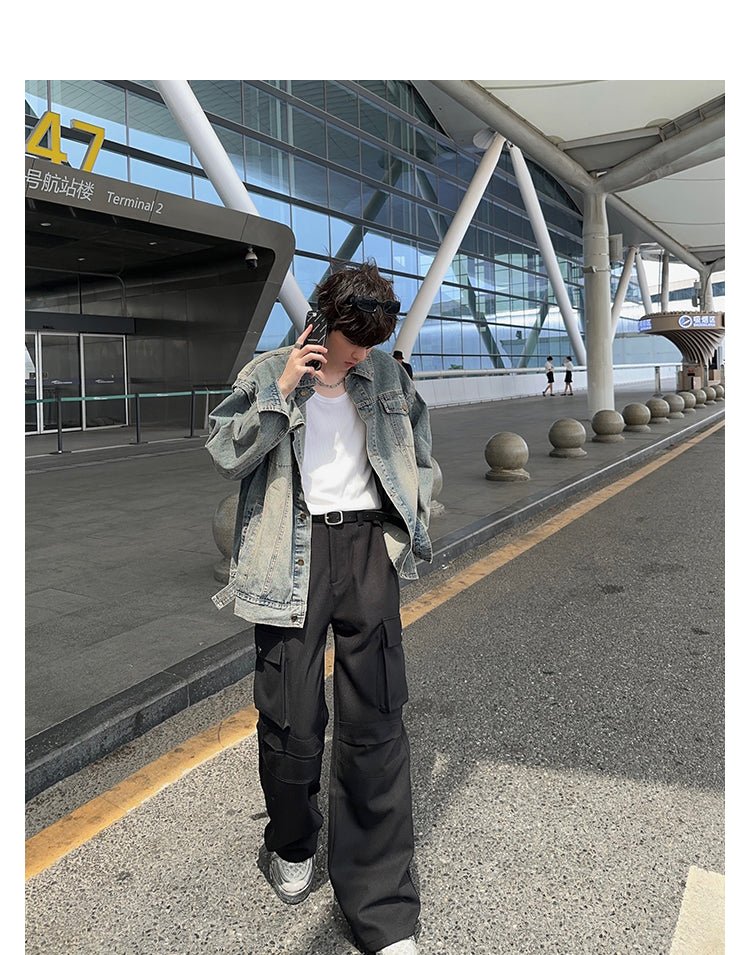 韓国ファッション SELCA-Black Car Goopants-mselca2023aw43-07