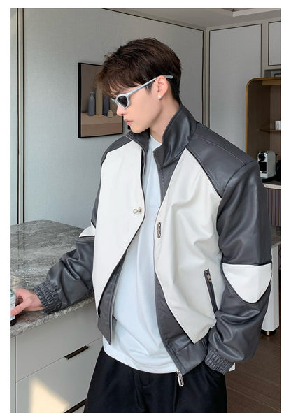 韓国ファッション SELCA-Leather design jacket-mselca2023aw440-06