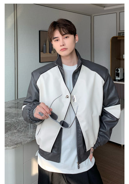 韓国ファッション SELCA-Leather design jacket-mselca2023aw440-07