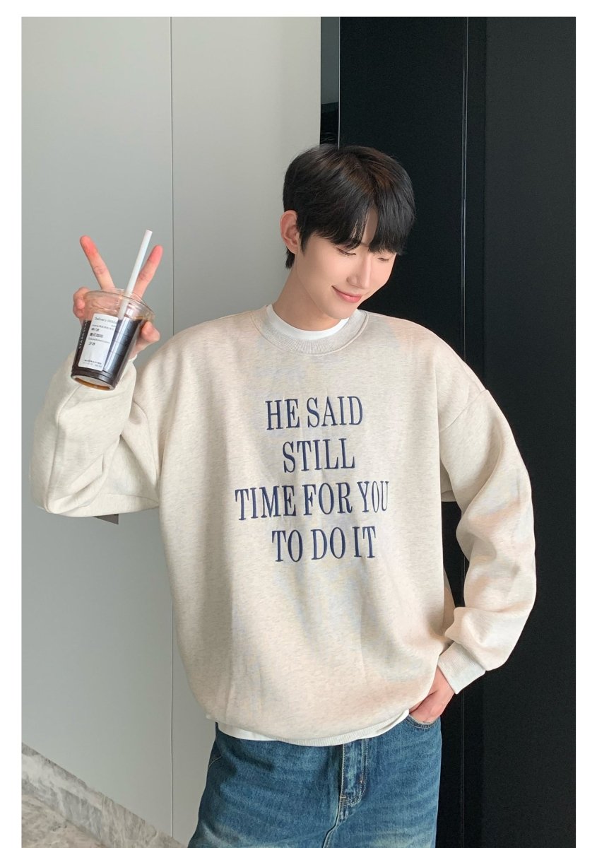 韓国ファッション SELCA-Letter embroidery sweat trainer-mselca2023aw448-010