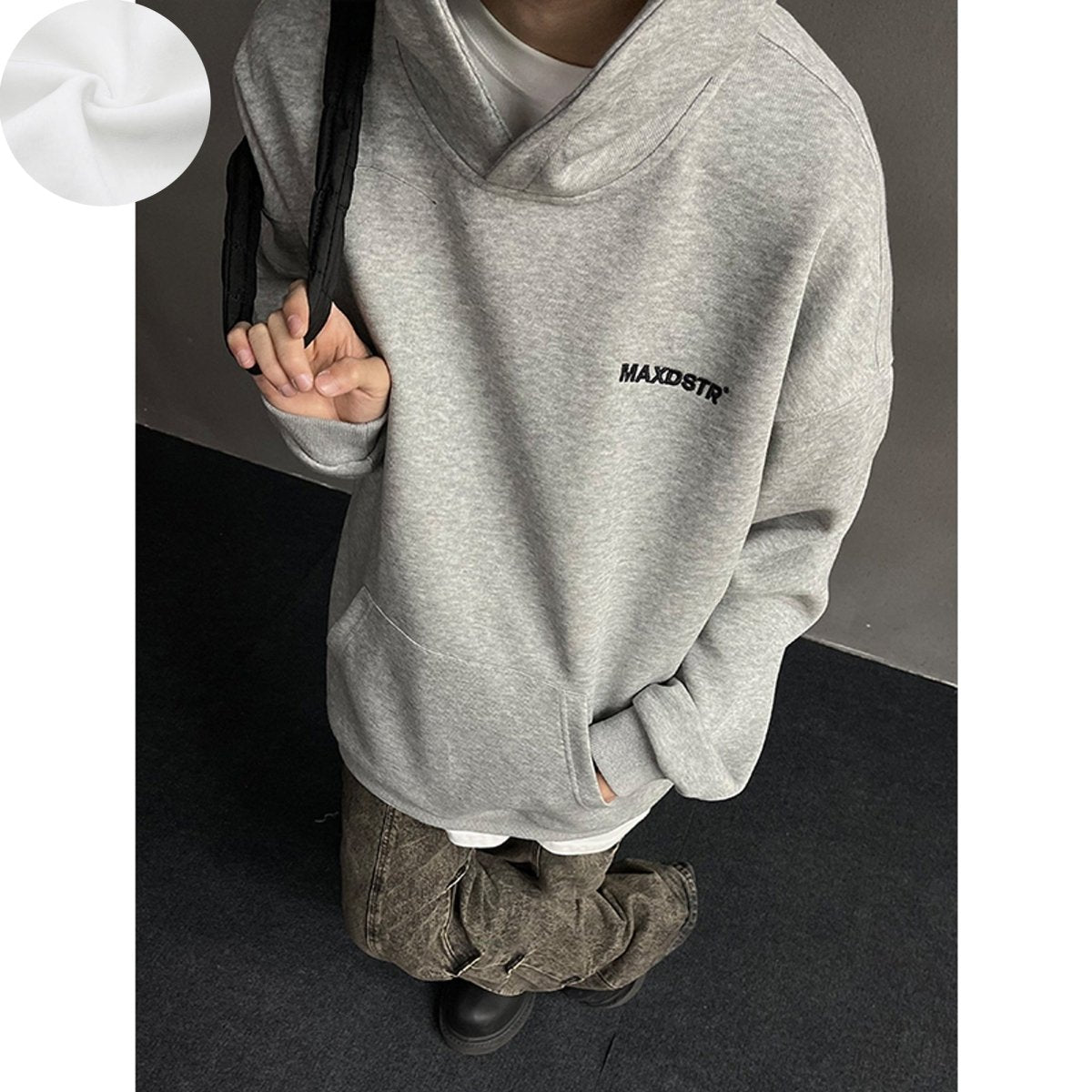 韓国ファッション SELCA-Logo Kangaroo Pocket Parker or-mselca2023aw459-010