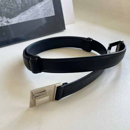 韓国ファッション SELCA-Black Leather Belt-mselca2023aw45-04