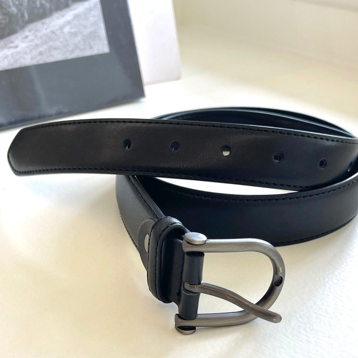 韓国ファッション SELCA-Black Leather Belt-mselca2023aw45-05