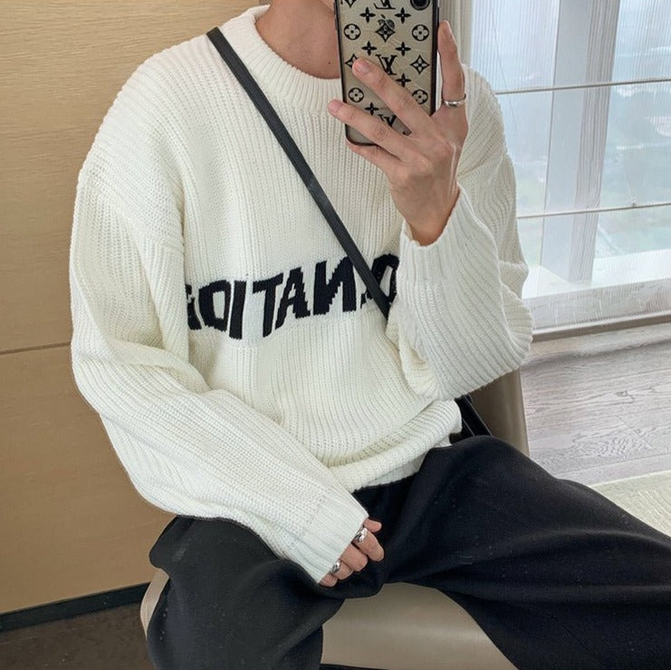 韓国ファッション SELCA-Logo knit sweater-mselca2023aw461-07