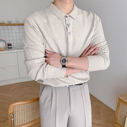 韓国ファッション SELCA-Long sleeve polo shirt-mselca2023aw479-05