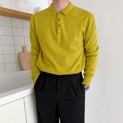 韓国ファッション SELCA-Long sleeve polo shirt-mselca2023aw479-03