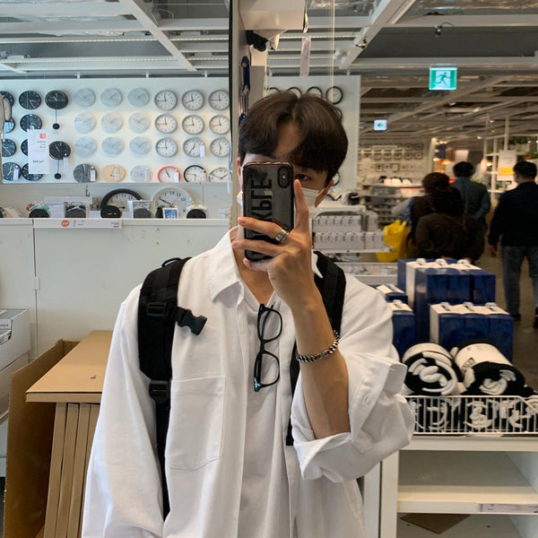 韓国ファッション SELCA-Loose plain long sleeve shirt-mselca2023aw499-09