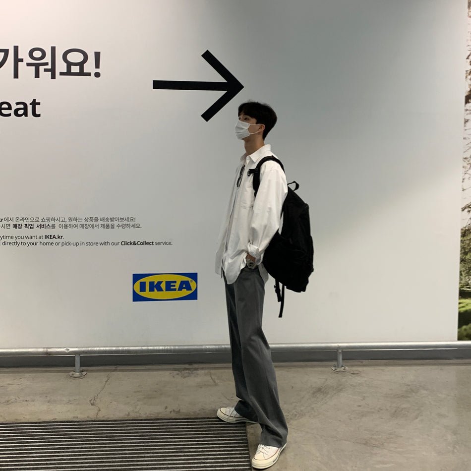 韓国ファッション SELCA-Loose plain long sleeve shirt-mselca2023aw499-010