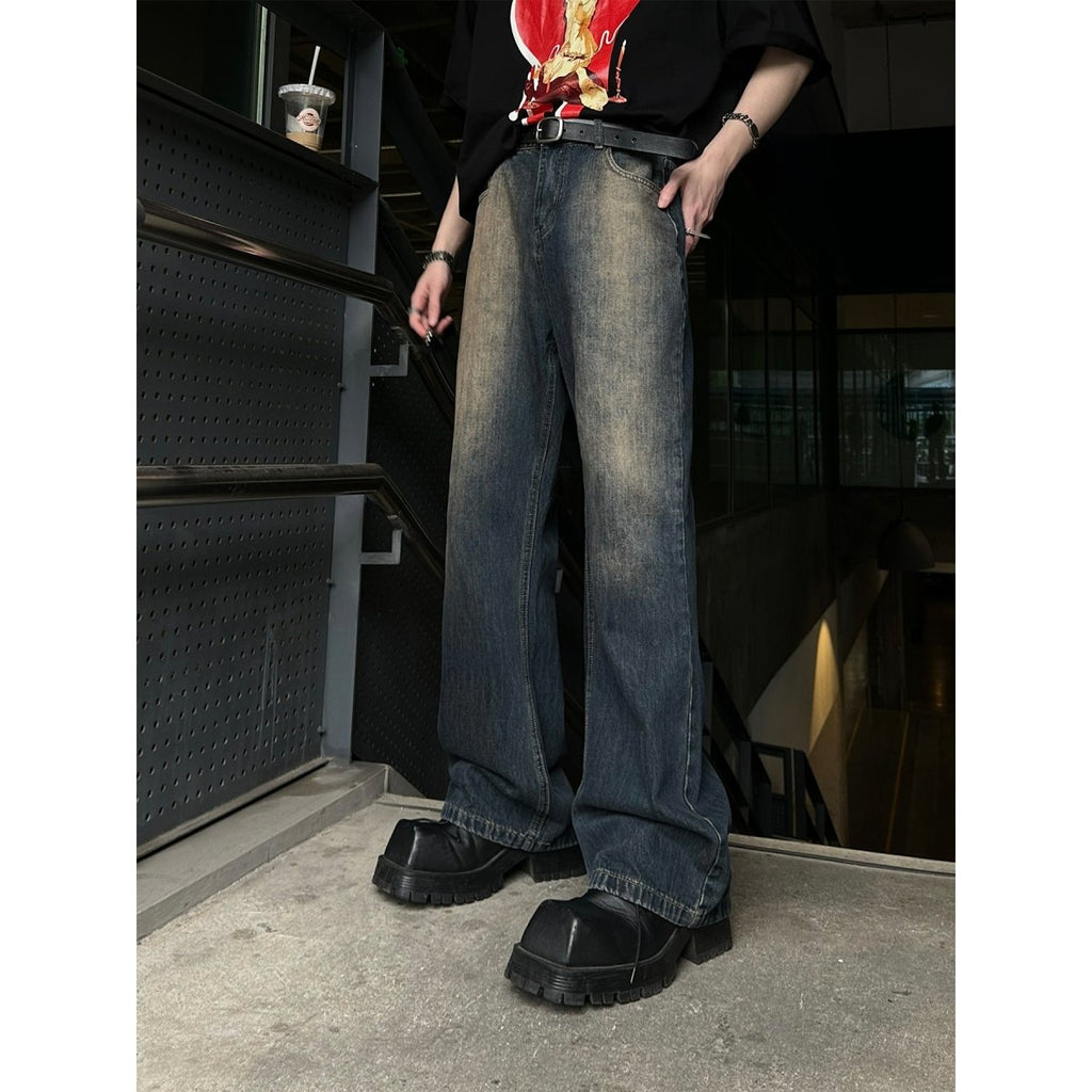韓国ファッション SELCA-Nostalgic Blue Wide Leg Jeans-mselca2023aw549-08