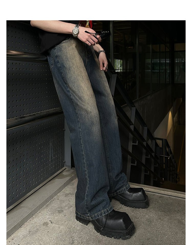 韓国ファッション SELCA-Nostalgic Blue Wide Leg Jeans-mselca2023aw549-05