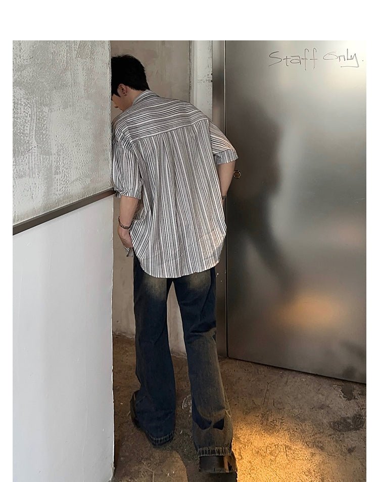 韓国ファッション SELCA-Nostalgic Blue Wide Leg Jeans-mselca2023aw549-07