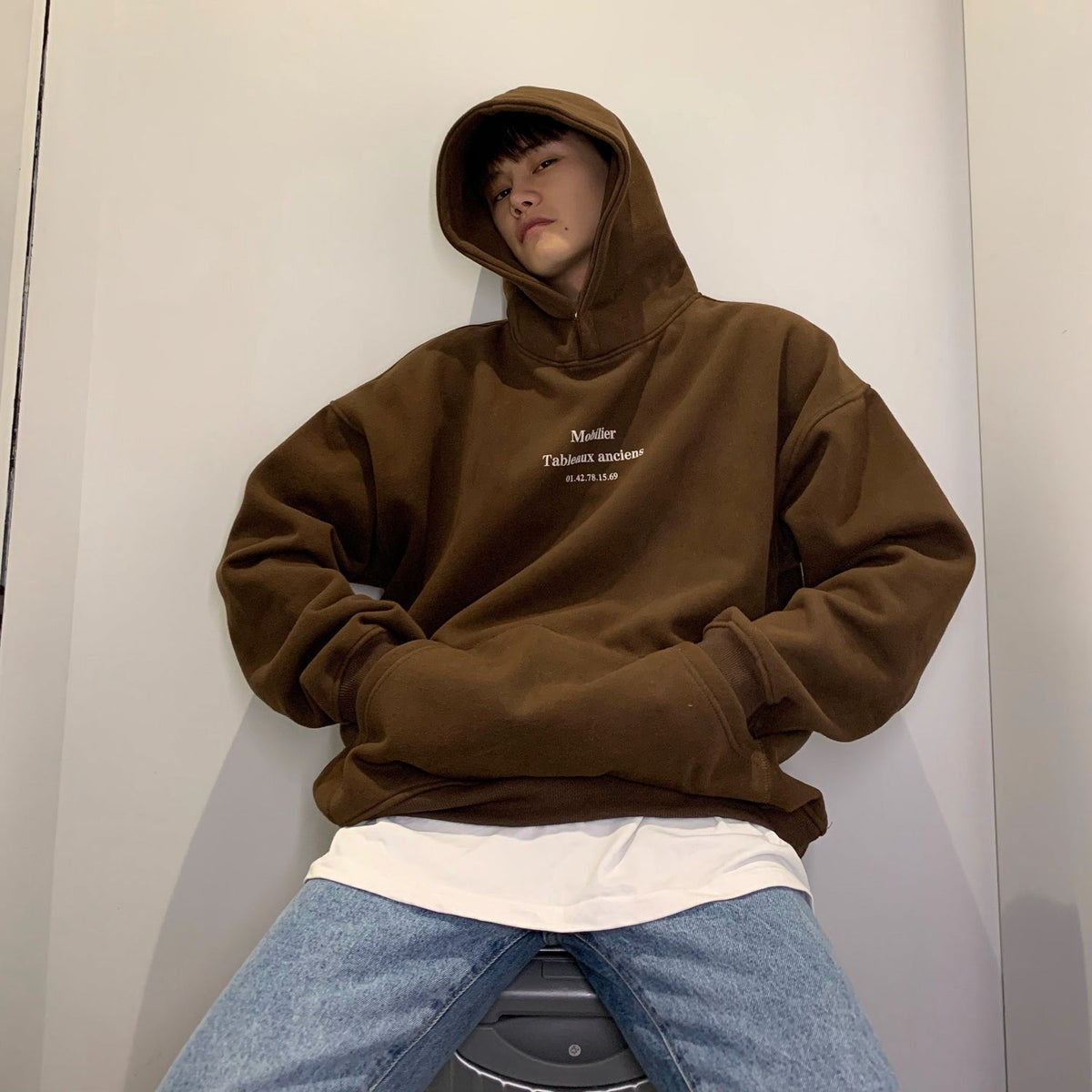 韓国ファッション SELCA-One Point Letter Parker-mselca2023aw553-08