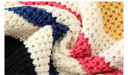 韓国ファッション SELCA-Over -size border knit polo shirt-mselca2023aw559-012