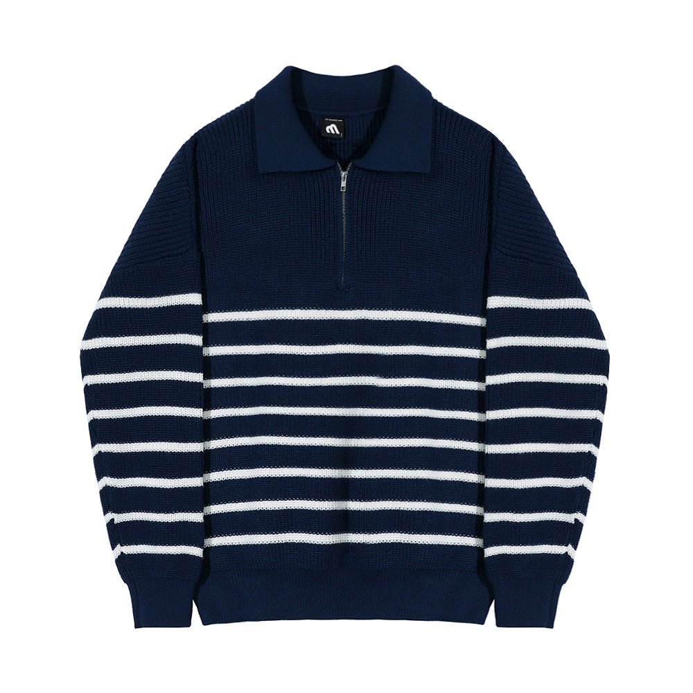 韓国ファッション SELCA-Border half zip knit-mselca2023aw55-05